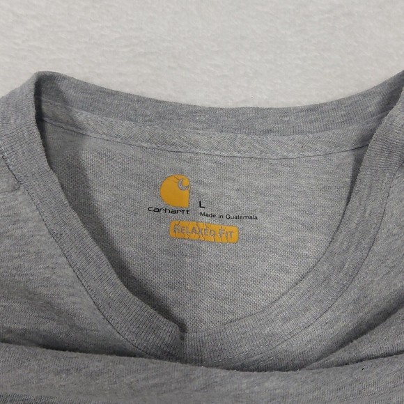 Carhartt Men's Relaxed Fit Gray Short Sleeve Blank T-Shirt Size Large 103562 034 - Picture 4 of 8